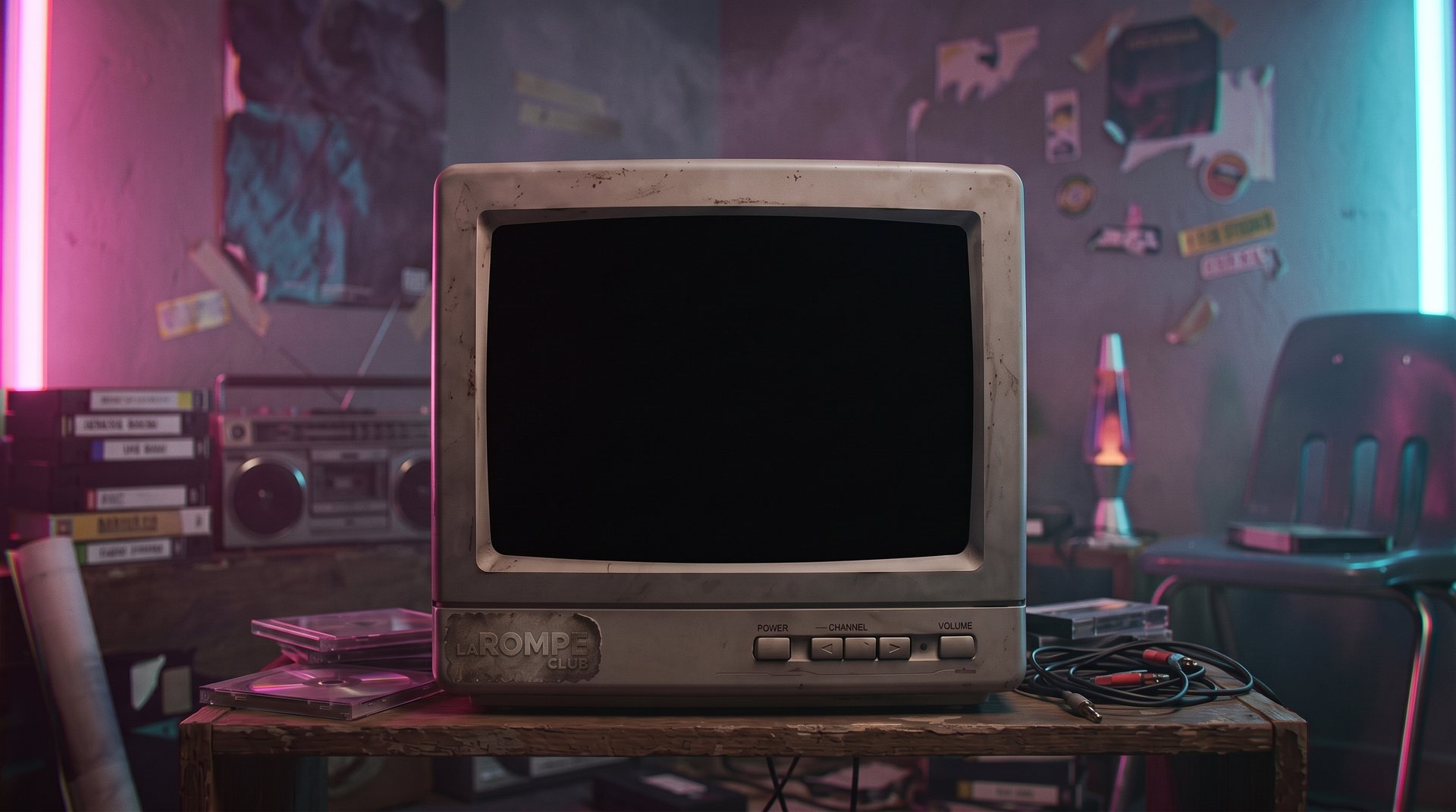Un televisor de tubo en un cuarto de los 2000